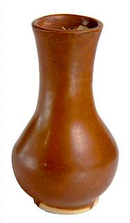 A CHINESE PERSIMMON GLAZED PORCELAIN VASE, NORTHERN SONG DYNASTY  11.5cm h (ex Terry West) ++