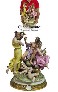 Triumph of Bacchus, A Large Capodimonte Group Figurine