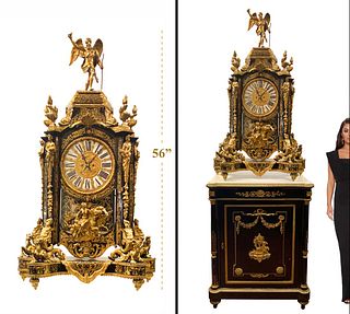 A French Bronze Tortoiseshell Boulle Mantel Clock