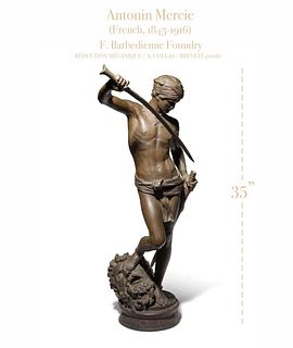 DAVID LE VAINQUEUR, Antonin Mercie Bronze Sculpture