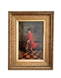 19th C French Oil on Canvas Painting, Signed/Dated 1888