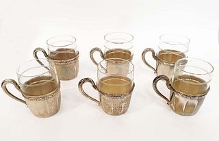A German Jewish Lazarus Posen Silver Tea Cup Set