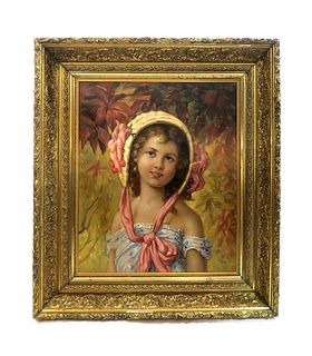 A Little Girl Portrait By (After) Emile Vernon