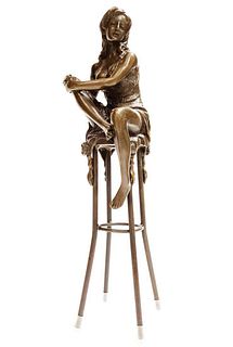 Charlotte, A Bronze Figurine By "Pierre Collinet"