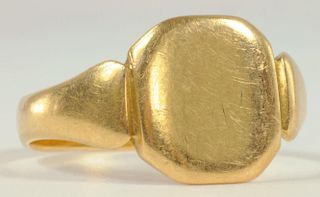 AN 18CT GOLD SIGNET RING, BIRMINGHAM 1930, 5G