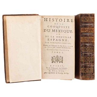 Solis, Antoine. Histoire de la Conqueste du Mexique, ou de la Nouvelle Espagne... Paris, 1730. Tomos I-II. 13 láms. 5a ed. Piezas:2.