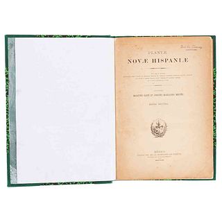 Sessé, Martino - Mociño, Josepho Mariano. Plantae Novae Hispaniae: Plantas de Nueva España... México, 1893. Segunda edición. 2 portadas