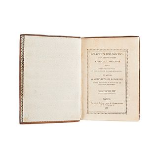 Llorente, Juan Antonio. Colección Diplomática de Varios Papeles Antiguos y Modernos sobre Dispensas Matrimoniales... México, 1827.