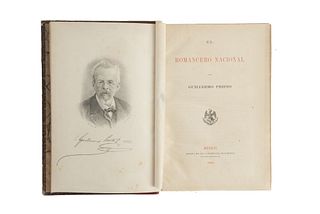 Prieto, Guillermo. El Romancero Nacional. México, 1885. Cinco litografías. 1a edición. Prólogo por Ignacio M. Altamirano.