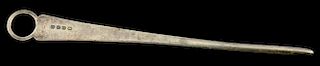 A GEORGE III SILVER GAME SKEWER, LONDON 1809, 11DWTS