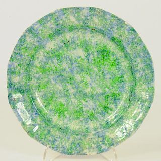A SPATTER WARE PLATE, 19TH C