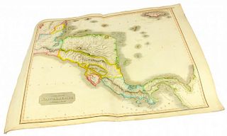 MAP.  SPANISH NORTH AMERICA SOUTHERN PART DOUBLE PAGE ENGRAVED MAP WITH MARGINS, FOR THOMSON'S NEW