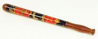 A VICTORIAN POLICE TRUNCHEON PAINTED WITH THE ARMS OF NOTTINGHAM AND INSCRIBED POLICE 22,