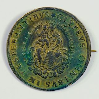 COIN.  BAVARIA, THALER 1627, REV.  APPLIED WITH A BROOCH PIN