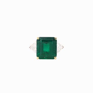 GIA 10.06ct Emerald Andd 2.00ct Diamond Ring
