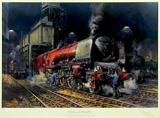 TERENCE CUNEO - THE DUCHESS OF HAMILTON, REPRODUCTION PRINTED IN COLOUR, SIGNED BY THE ARTIST IN