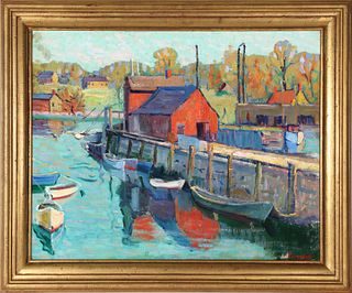 FERN COPPEDGE (1883-1951) ROCKPORT MASS OIL ON CANVAS
