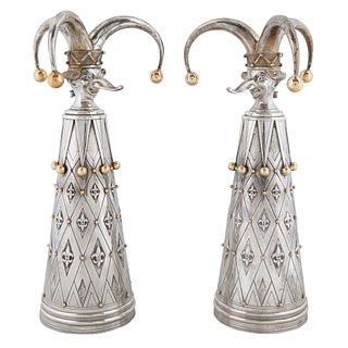 A PAIR OF SILVER GOBLETS BY MIKHAIL CHEMIAKIN (RUSSIAN B. 1943), LATE 20TH CENTURY 