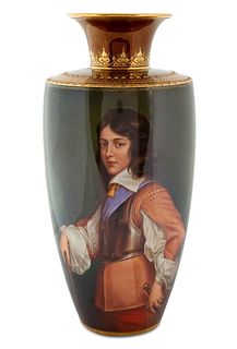 A PORCELAIN KPM VASE 'PRINCE WILHELM', PAINTED BY WAGNER FINELY  (GERMAN-AUSTRIAN 19TH CENTURY), VIENNA, CIRCA 1880
