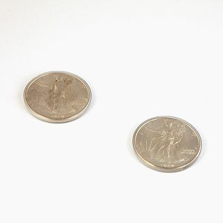 A Pair of Walking Liberty Coins, 1942