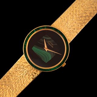 Piaget Gold and Malachite Automatic Bracelet Watch