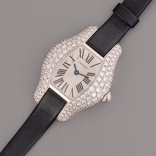 Cartier Libre Tonneau Arrondie White Gold and Diamond Wristwatch
