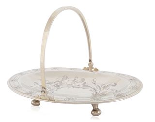 A RUSSIAN SILVER CAKE BASKET, 20TH CENTURY 