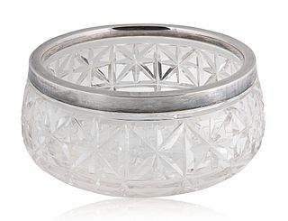 A GERMAN SILVER-MOUNTED CRYSTAL BOWL, CARL BECKER (ACTIVE LATE 19TH CENTURY)
