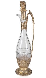 AN AUSTRIAN SILVER-MOUNTED CUT GLASS DECANTER, MAKER  JOSEF CARL KLINKOSCH, VIENNA, 1872-1888