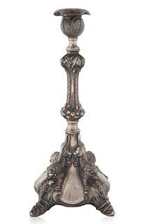AN AUSTRIAN SILVER-PLATED CANDLE HOLDER, 1867-1872 