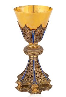 A METAL AND ENAMEL CHALICE, CIRCA 20TH CENTURY 