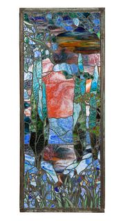 A STAINED GLASS PANEL, WATSON MANUFACTURING COMPANY, JAMESTOWN NEW YORK, EARLY 20TH CENTURY 