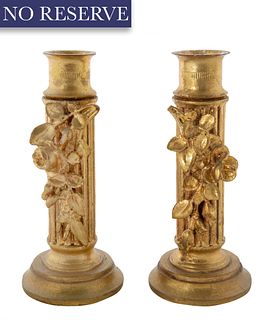 PAIR OF GILT CANDLESTICKS, EARLY 20TH CENTURY 