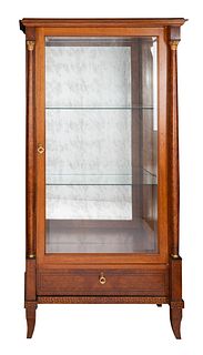 A CONTINENTAL WOODEN AND GLASS DISPLAY CABINET, LATE 19TH-EARLY 20TH CENTURY 
