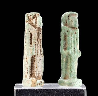 Lot of 2 Egyptian Late Dynastic Faience Amulets