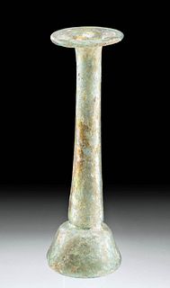 Roman Glass Candlestick Unguent w/ Gorgeous Iridescence