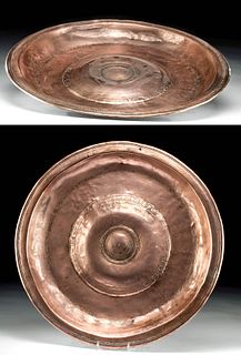16th C. German Copper Alms Plate w/ Double Headed Eagle