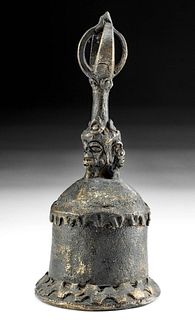 19th C. Nepalese Brass Bell w/ Dorje Handle