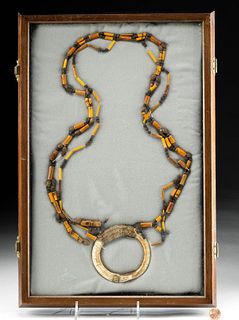 19th C. PNG Bamboo, Boar Tusk / Teeth, Seed Necklace