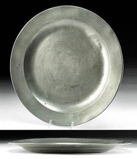 18th C. English Pewter Charger Plate w/ London Stamp
