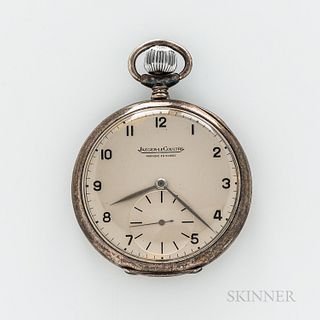 Sterling Silver Jaeger LeCoultre Open-face Watch