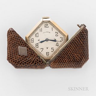 Illinois "Caprice" Skin-covered Purse Watch