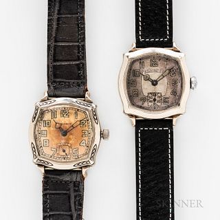 Two Illinois Watch Co. "Jolly Roger" Wristwatches