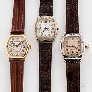Three Illinois Watch Co. Wristwatches