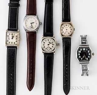 Five Illinois Watch Co. Wristwatches