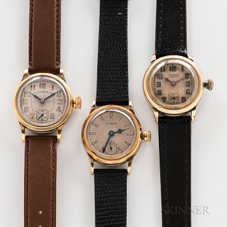 Three Illinois "Round Dial" Wristwatches