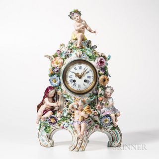 Meissen Porcelain Figural Clock