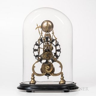 Scroll-plate Striking Skeleton Clock