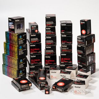Collection of New-in-box Vivitar Camera Lenses and Accessories