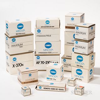 Collection of New-in-box Minolta Cameras and Lenses